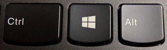 A tecla windows se encontra entre o Ctrl e o Alt