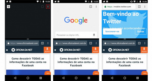 Como abrir duas abas do Google Chrome pelo Android Nougat