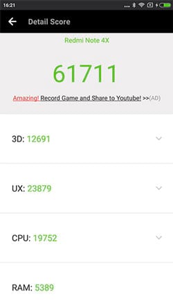 Xiaomi Redmi Note 4x - AnTuTu