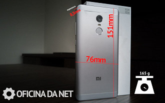 Xiaomi Redmi Note 4X - dimensões do aparelho