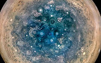Nasa divulga imagens de furacões do tamanho da Terra em Júpiter Nasa divulga imagens de furacões do tamanho da Terra em Júpiter