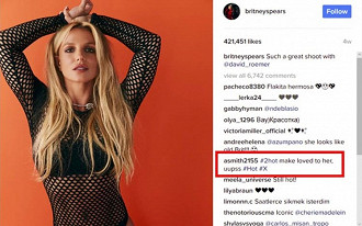 Instagram Britney Spears, URL disfarçada