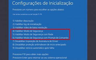 A opção de Modo de Segurança para realizar as verificações é a 4.