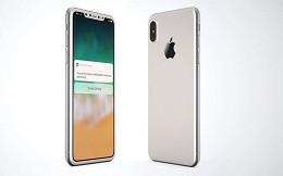 Designer aposta em iPhone 8 branco, Touch ID na tela e bordas finas Designer aposta em iPhone 8 branco, Touch ID na tela e bordas finas