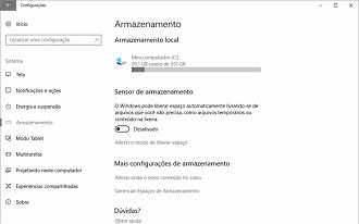 Habilite esta opção para que o Windows realize limpezas regulares destes arquivos. Habilite esta opção para que o Windows realize limpezas regulares destes arquivos.