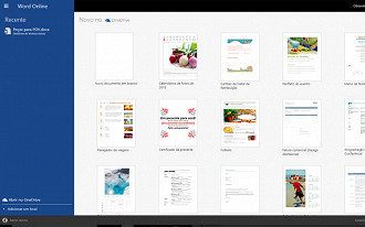 Versão Online do Word. Muito semelhante a versão offline do programa.