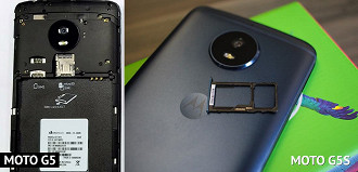 Diferenças nos slots para cartão SIM entre o Moto G5 e Moto G5S