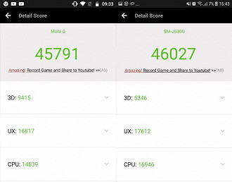 Moto G5S vs Galaxy J5 Pro - AnTuTu
