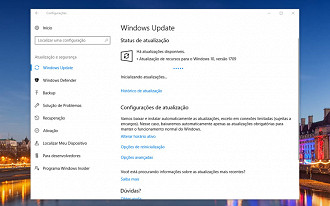 Atualização 1709, Fall Creators Updade disponivel.