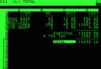 Visicalc em operação