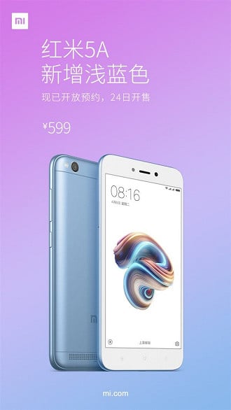 Redmi Note 5A ganha versão na cor azul