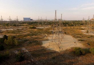 Redes de transmissão ociosas nos arredores de Chernobyl