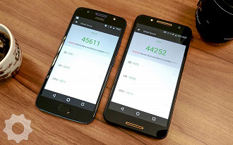 Comparativo de performance do AnTuTu - Moto G5s vs Alcatel A7