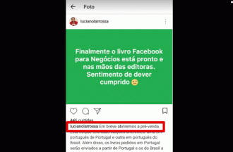 Instagram: principal informação no começo da legenda