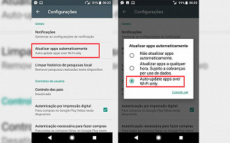 Atualizações sempre que estiver no Wi-FI - para evitar o consumo de seus dados móveis