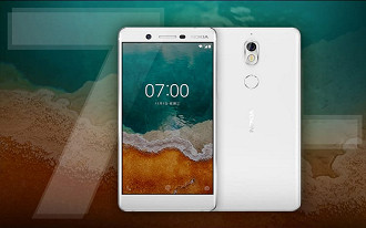 Design do Nokia 7 Plus na cor branca. Design do Nokia 7 Plus na cor branca.