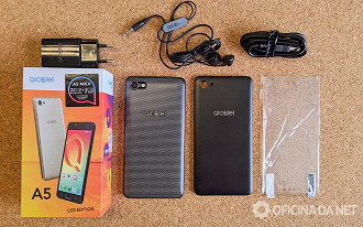 Alcatel A5 Max Led Edition - o que tem na caixa?