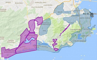 As áreas cobertas pelo aplicativo na cidade do Rio.