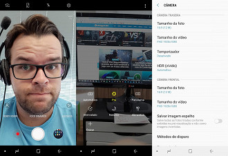 Telas do app da câmera Telas do app da câmera