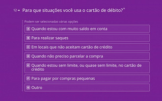 Questionamentos sobre cartão de débito