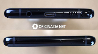 As partes de cima e de baixo do Galaxy Note 8