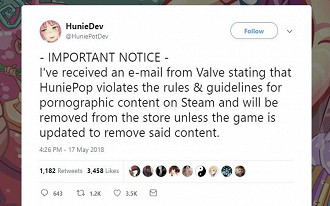 HunieDev recebeu um aviso da Valve sobre seu conteúdo. (Imagem: IGN)