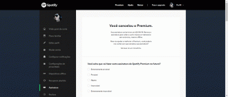 Cancelar versão Premium do Spotify