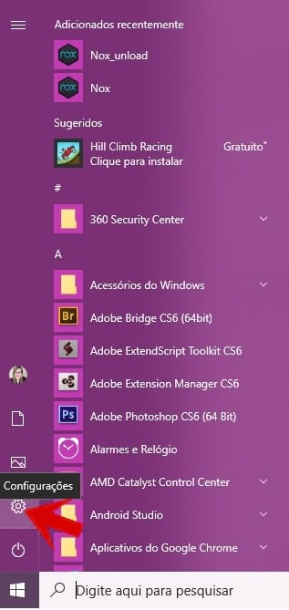 Configurações do Windows