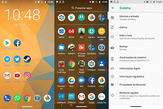 Telas do sistema do Moto Z3 Play - Android Oreo 8.1