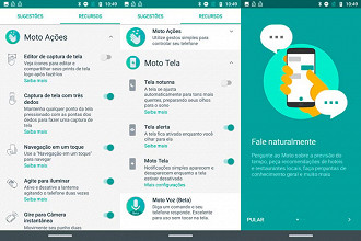 Telas do sistema do Moto Z3 Play - App Moto