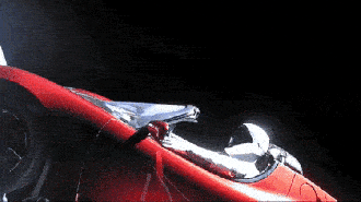 Imagens reais do Tesla no espaço (velocidade do GIF aumentada)