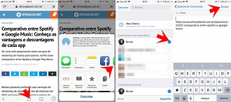 Compartilhar página no Safari
