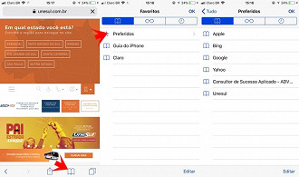 Como acessar favoritos no Safari