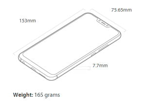 Dimensões do Zenfone 5