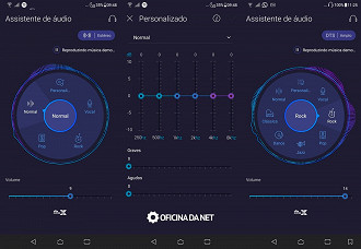 Equalizador sem e com o fone de ouvidos