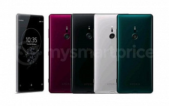 Xperia XZ3 em quatro cores.