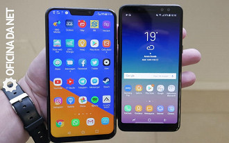 A tela do Zenfone 5 e Galaxy A8, lado a lado