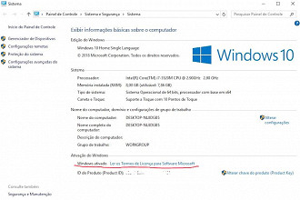 Verificação do Windows 10 ativo