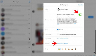 Ficar offline e bloquear pessoas no Messenger.