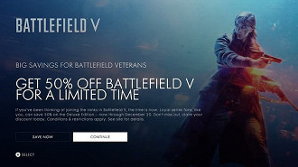 Battlefield V chega com desconto de 50% para jogadores veteranos