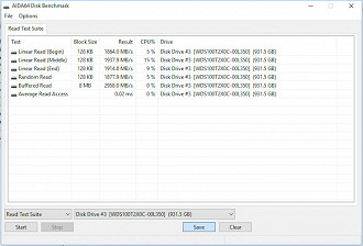 Aida64 Leitura Sequencial blocos 128KB