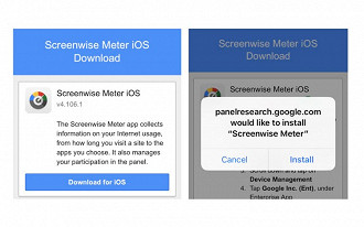 O aplicativo Screenwise Meter do Google para iPhones