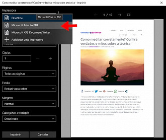 Como salvar em PDF do Microsoft Edge