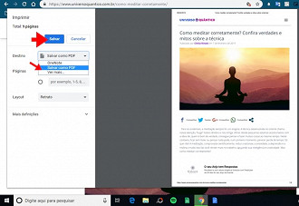Salvar como PDF no Google Chrome