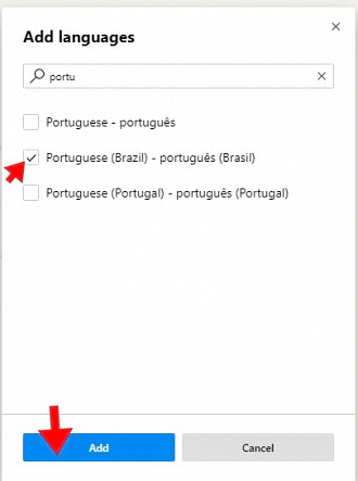 Edge Chromium em Português