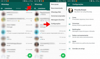 Configurações do WhatsApp