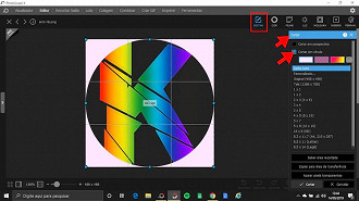 Mudar o fundo do corte circular