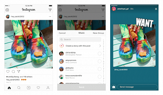 Recurso lançado em 2018 pelo Instagram permite que usuário compartilhe uma postagem do seu feed nos Stories. Recurso lançado em 2018 pelo Instagram permite que usuário compartilhe uma postagem do seu feed nos Stories.