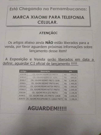 Tabela de Preços