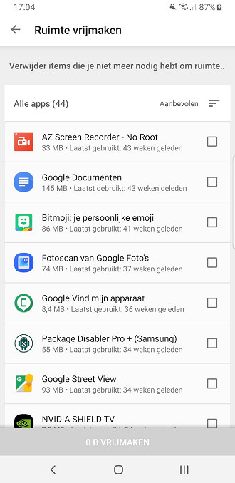 Ao clicar na notificação, o usuário é levado para a seção de notificações gerais da Play Store, onde uma lista de todos os aplicativos é mostrada. Os aplicativos são organizados por tamanho e pelo último acesso. Ao clicar na notificação, o usuário é levado para a seção de notificações gerais da Play Store, onde uma lista de todos os aplicativos é mostrada. Os aplicativos são organizados por tamanho e pelo último acesso.
